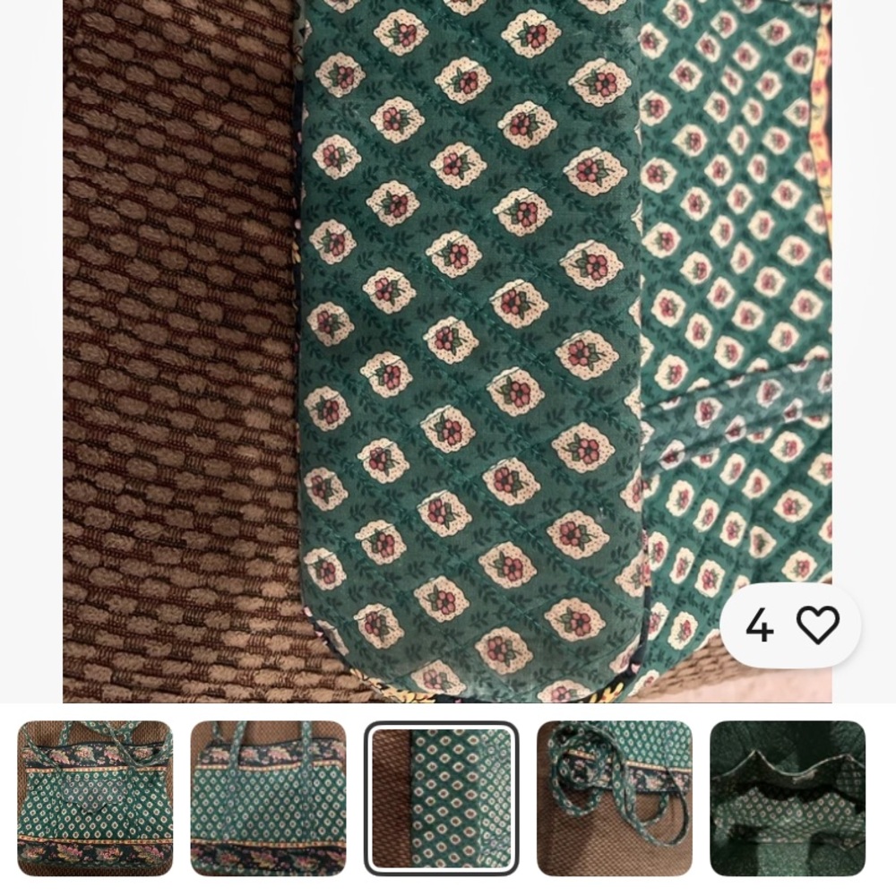 Quilted Green Floral  Bag - Vera Bradley Greenfield - Picture 4 of 8